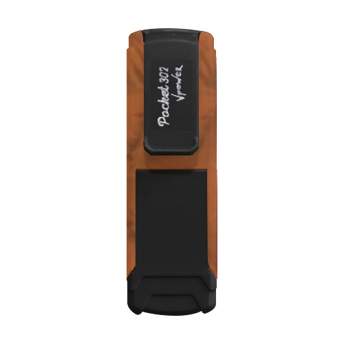 Carimbo de Bolso Pocket Nykon V Power  Black Color 302 Amadeirado Placa Texto Retangular 14x38mm