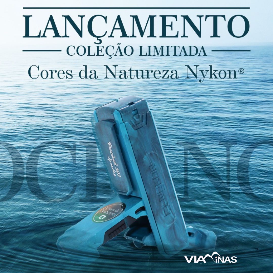 Coleção Limitada Cores da Natureza - Carimbo de Bolso Pocket Nykon V Power 302 Oceano 14x38mm