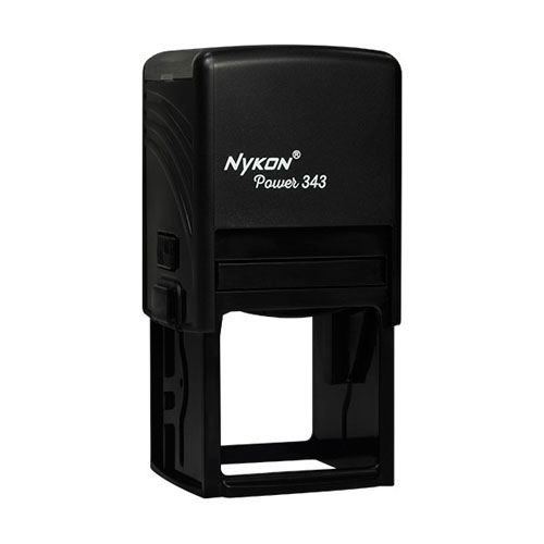 Carimbo Automático Nykon Power 343 Black Placa Texto Quadrada 43x43mm