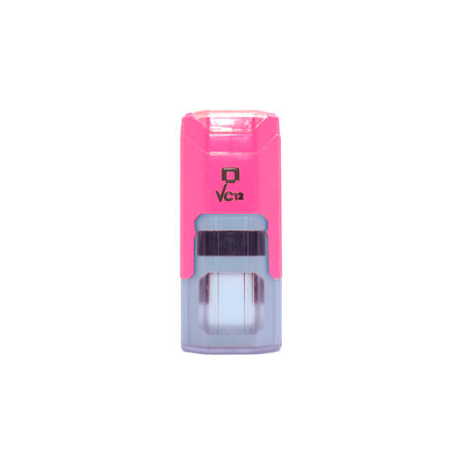 Carimbo Automatico Nykon Vpower Vc12 Rosa Neon Placa Texto Redonda 12mm