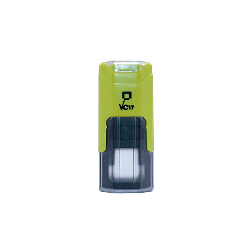 Carimbo Automatico Nykon  Vpower Vc17 Amarelo Esverdeado Placa Texto Redonda 17mm