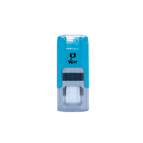 Carimbo Automatico Nykon  Vpower Vc17 Azul Claro Placa Texto Redonda 17mm