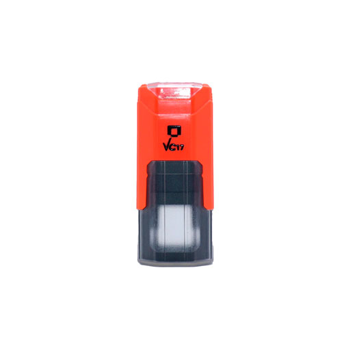 Carimbo Automatico Nykon  Vpower Vc17 Laranja Neon Placa Texto Redonda 17mm