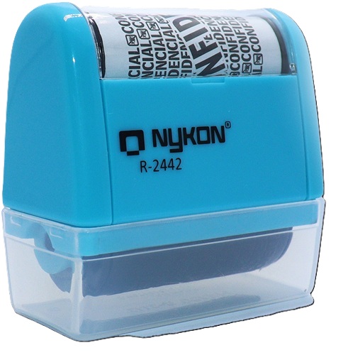Carimbo Roller Confidencial Nykon R2442 Azul 42mm