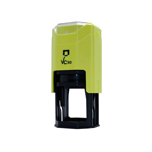 Carimbo Automatico Nykon  Vpower Vc30 Amarelo Limao Placa Texto Redonda 30mm