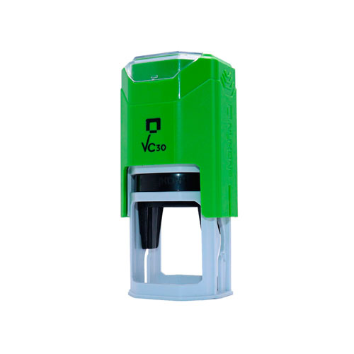 Carimbo Automatico Nykon  Vpower Vc30 Verde Limao Placa Texto Redonda 30mm