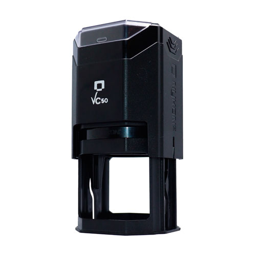 Carimbo Automatico Nykon  Power Vc50 Preto Placa Texto Redonda 50mm