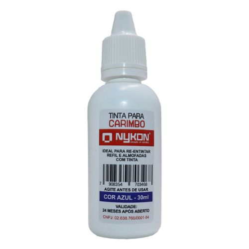 Tinta Nykon Azul para Carimbo Automático Frasco 30ml