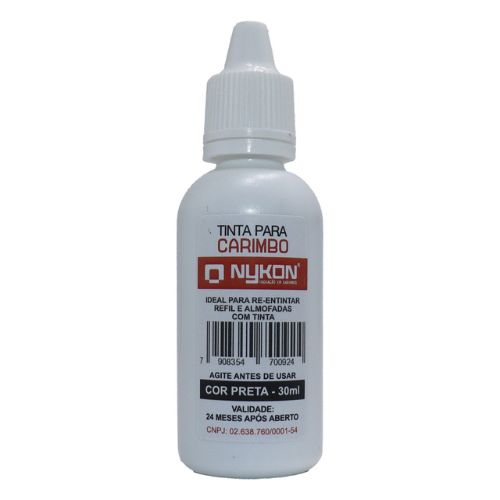 Tinta Nykon Preta para Carimbo Automático Frasco 30ml