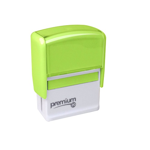 Carimbo Automatico Premium 20 Limao Placa Texto Retangular 14x38mm