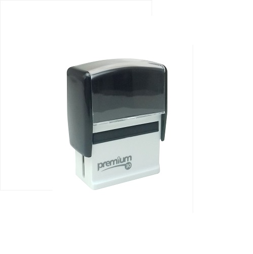 Carimbo Automatico Premium 30 Preto Placa Texto Retangular 18x47mm