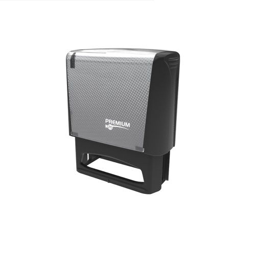 Carimbo Automatico Premium N20 Preto Placa Texto Retangular 14x38mm