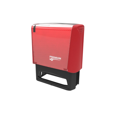 Carimbo Automatico Premium N20 Vermelho Placa Texto Retangular 14x38mm