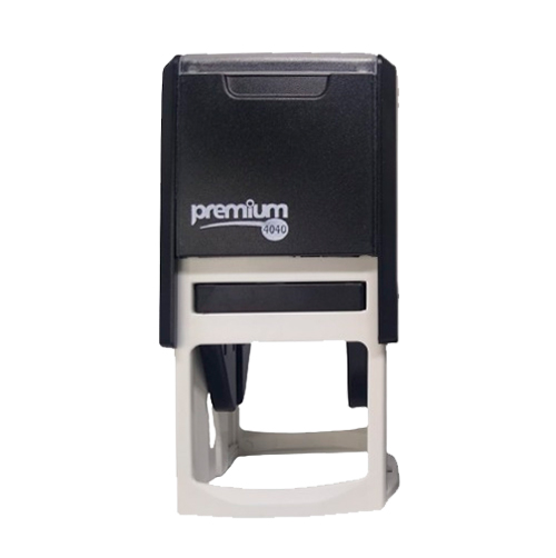 Carimbo Automatico Premium  P4040 Preto Placa Texto Quadrada 40x40mm