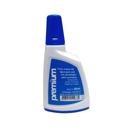 Tinta Premium Azul para Carimbo Automático Frasco 30ml