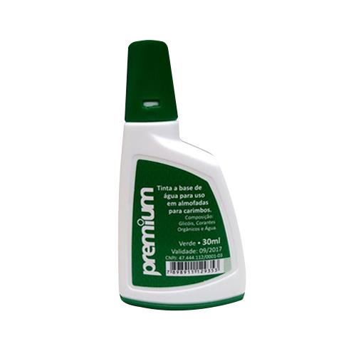 Tinta Premium Verde para Carimbo Automático Frasco 30ml
