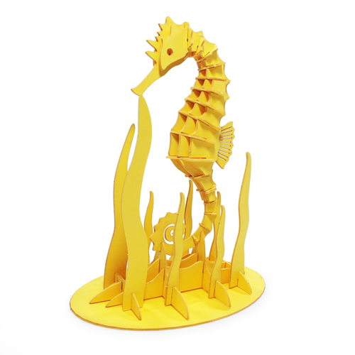 Quebra Cabeça 3d com 37 Peças em Papel Cartao Cavalo Marinho
