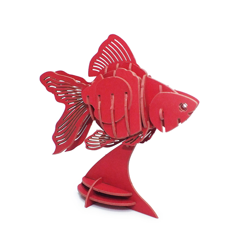 Quebra Cabeça 3d com 27 Peças em Papel Cartao Peixe Dourado