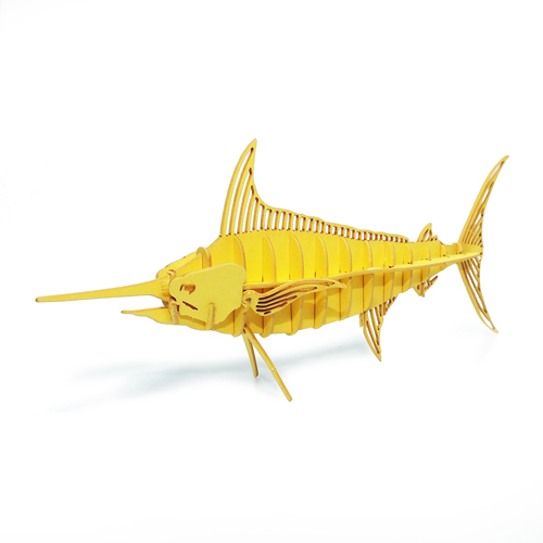 Quebra Cabeça 3d com 21 Peças em Papel Cartao Peixe Espada