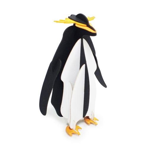 Quebra Cabeça 3d com 13 Peças em Papel Cartao   Pinguim