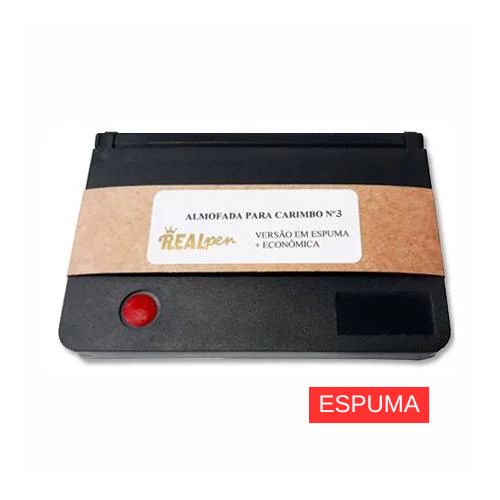 Almofada para Carimbo Real Pen N3 Vermelho de Espuma com Tampa de Plastico Retangular 70x105mm