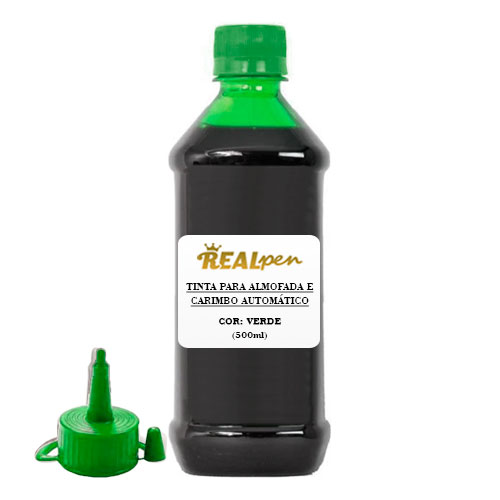Tinta Real Pen Verde para Almofada de Carimbo Frasco 500ml