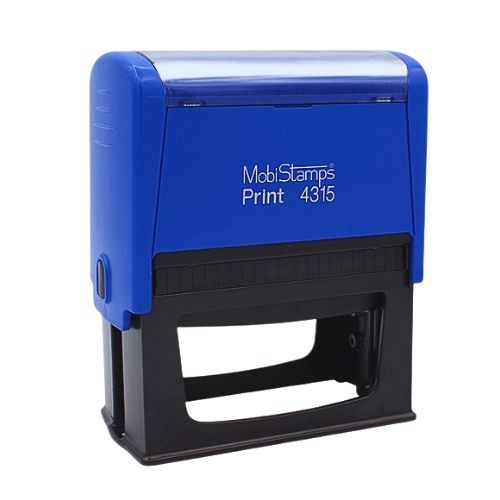 Carimbo Automatico Mobi Stamps Sirdas Print 4316 Azul Placa Texto Retangular 48x90mm