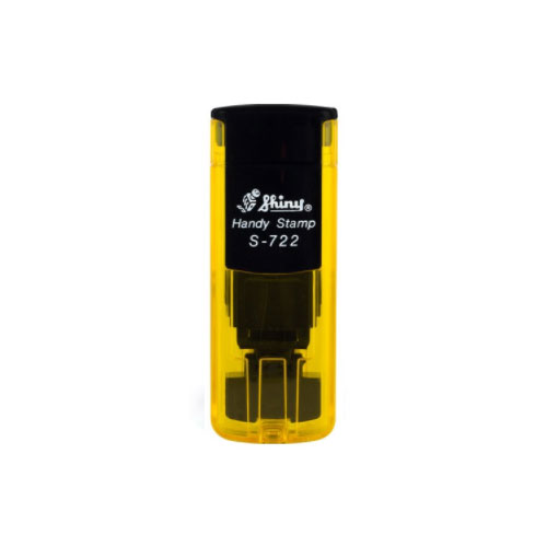 Novo Carimbo de Bolso Shiny Handy Stamp S1722 Amarelo Translúcido Placa Texto Retangular 14x38mm