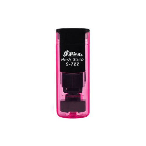 Novo Carimbo de Bolso Shiny Handy Stamp S1722 Rosa Bebê Translúcido Placa Texto Retangular 14x38mm