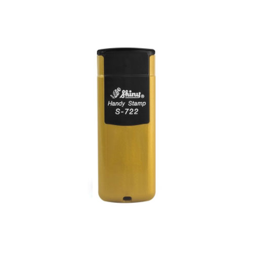Novo Carimbo de Bolso Shiny Handy Stamp S1722 Dourado Placa Texto Retangular 14x38mm