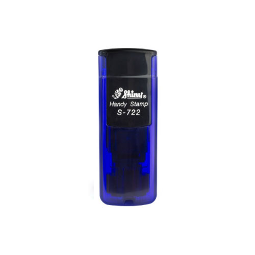 Novo Carimbo de Bolso Shiny Handy Stamp S1722 Indigo Translúcido Placa Texto Retangular 14x38mm