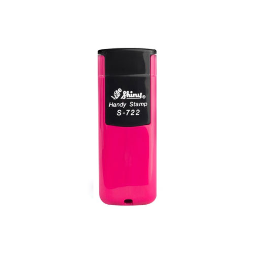 Novo Carimbo de Bolso Shiny Handy Stamp S1722 Rosa Fucsia Placa Texto Retangular 14x38mm