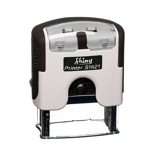 Carimbo Automatico Shiny Printer S1821 Preto Placa Texto Retangular 10x26mm