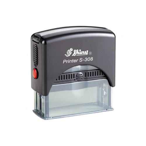 Carimbo Automatico Shiny Printer S308 Preto Placa Texto Retangular 10x45mm