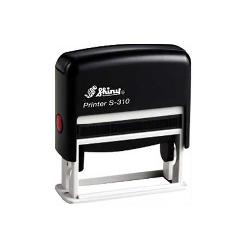 Carimbo Automatico Shiny Printer S310 Preto Placa Texto Retangular 13x54mm