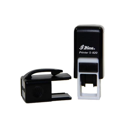 Carimbo Automatico Shiny Printer S820 Preto Placa Texto Retangular 6x12mm