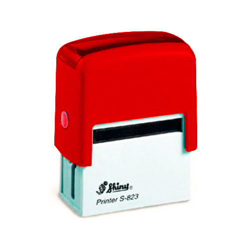 Carimbo Automatico Shiny Printer S823 Vermelho Placa Texto Retangular 18x47mm