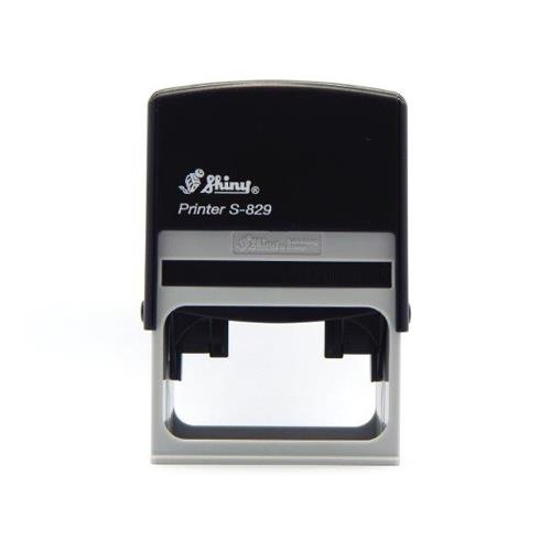 Carimbo Automatico Shiny Printer S829 Preto Placa Texto Retangular 40x64mm
