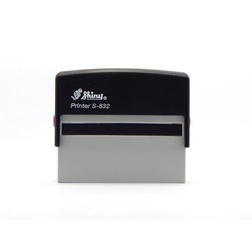 Carimbo Automatico Shiny Printer S832 Preto Placa Texto Retangular 15x75mm