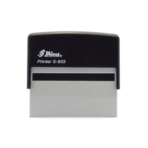 Carimbo Automatico Shiny Printer S833 Preto Placa Texto Retangular 25x82mm