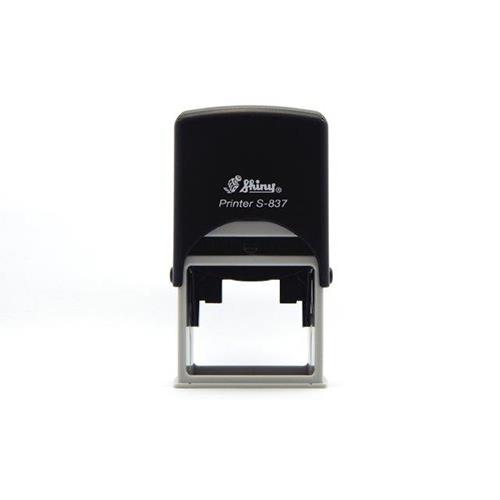 Carimbo Automatico Shiny Printer S837 Preto Placa Texto Retangular 40x50mm
