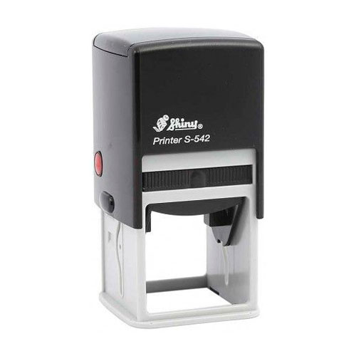 Carimbo Datador Automático Shiny Printer S542d Preto Placa Texto Quadrada 42x42mm