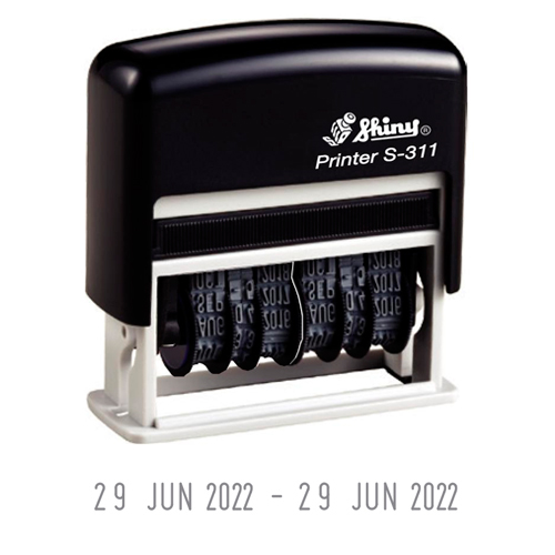 Carimbo Automatico Shiny Mini Printer S311 Datador Duplo Preto 3mm