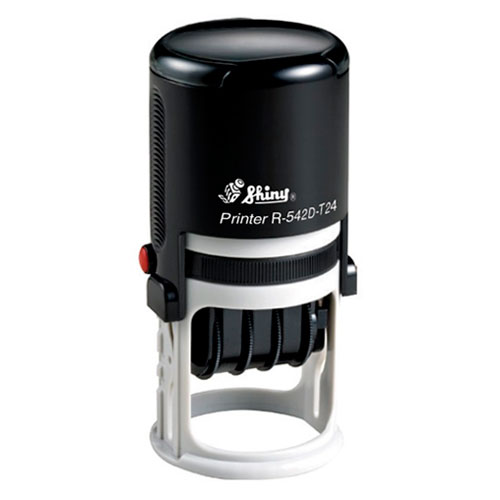 Carimbo Datador Relógio Shiny Printer Preto Redondo 24 Horas