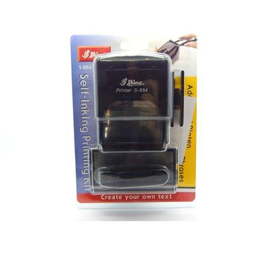 Carimbo Automatico Shiny com Kit de Montar Preto Placa Texto Retangular 23x59mm