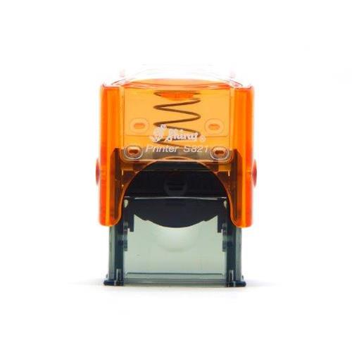 Carimbo Automatico Shiny Personal Printer Sn821 Laranja Translúcido Placa Texto Retangular 10x26mm