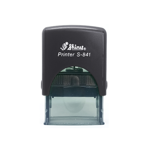 Carimbo Automatico Shiny S841np Preto Placa Texto Retangular 10x26mm