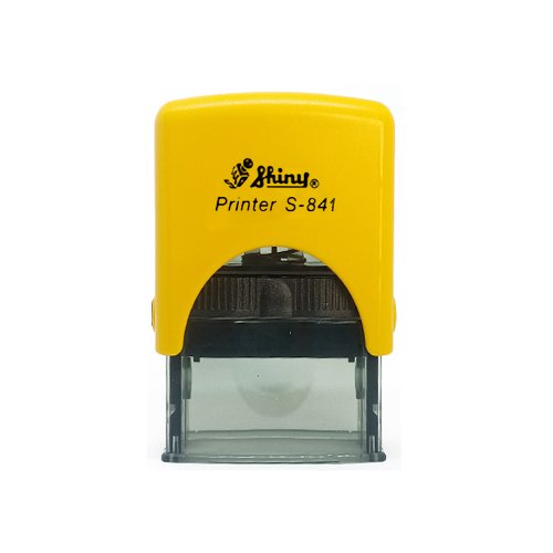 Carimbo Automatico Shiny S841np Amarelo Placa Texto Retangular 10x26mm
