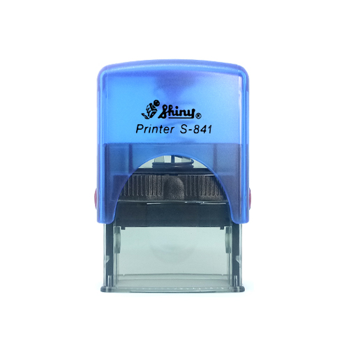 Carimbo Automatico Shiny S841np Azul Translúcido Placa Texto Retangular 10x26mm