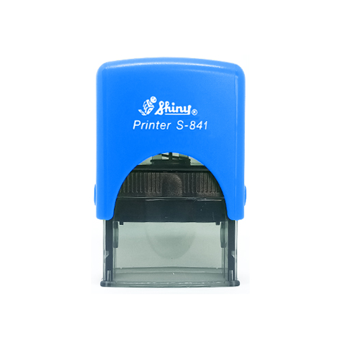 Carimbo Automatico Shiny S841np Azul Placa Texto Retangular 10x26mm